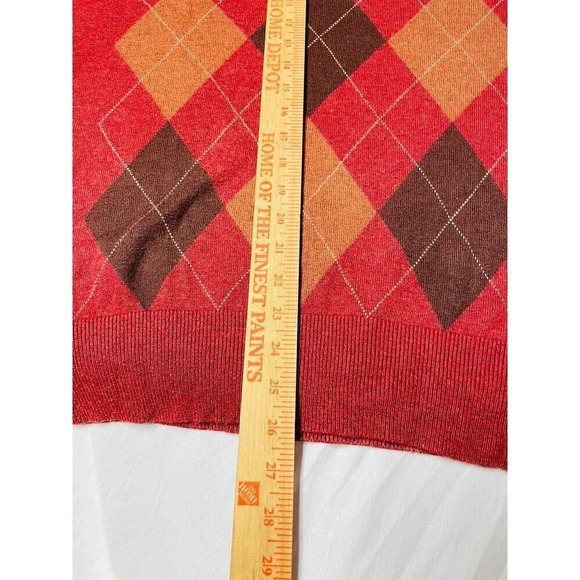 Northern Isles Argyle Pullover Sweater XL Mens Silk Cashmere Blend Long Sleeve - Picture 6 of 7
